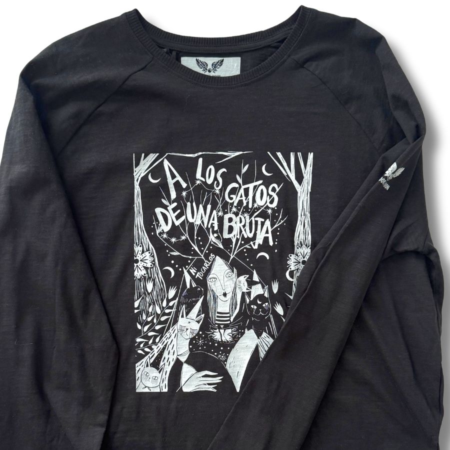 Camiseta  A los gatos de una bruja  manga larga
