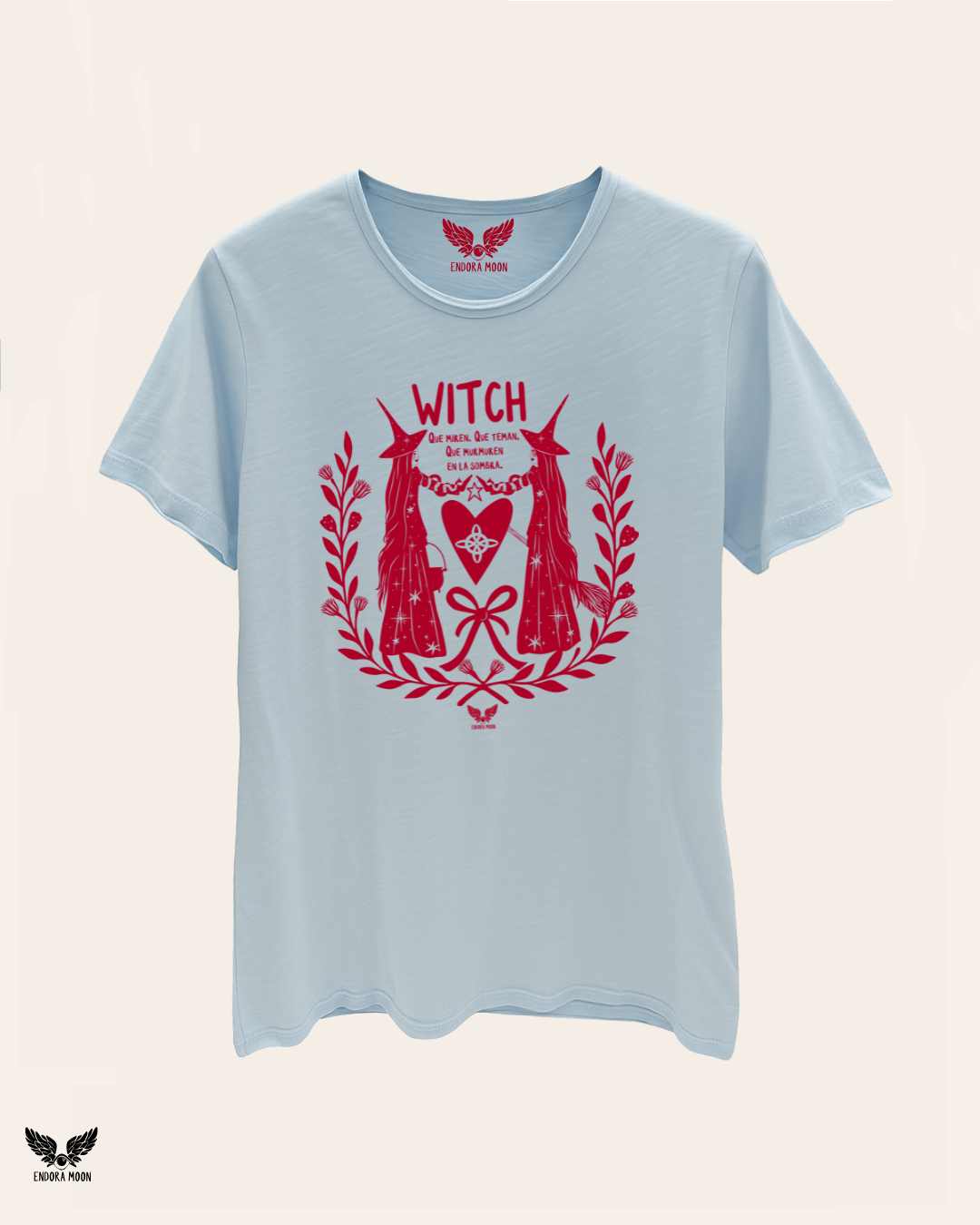 Camiseta witch azul y rojo