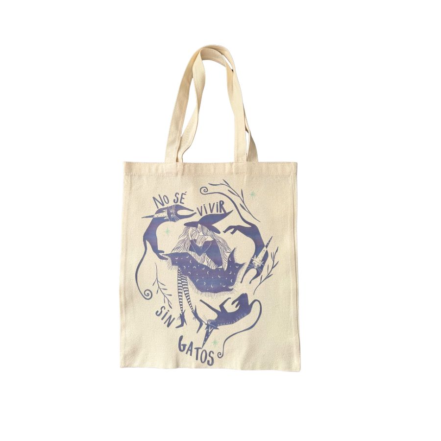 Tote Bag " No sé vivir sin gatos"