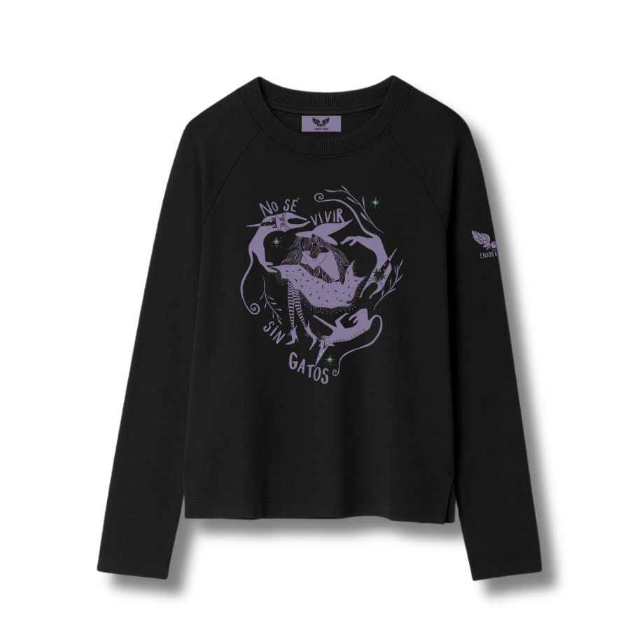 Camiseta No sé vivir sin gatos manga larga