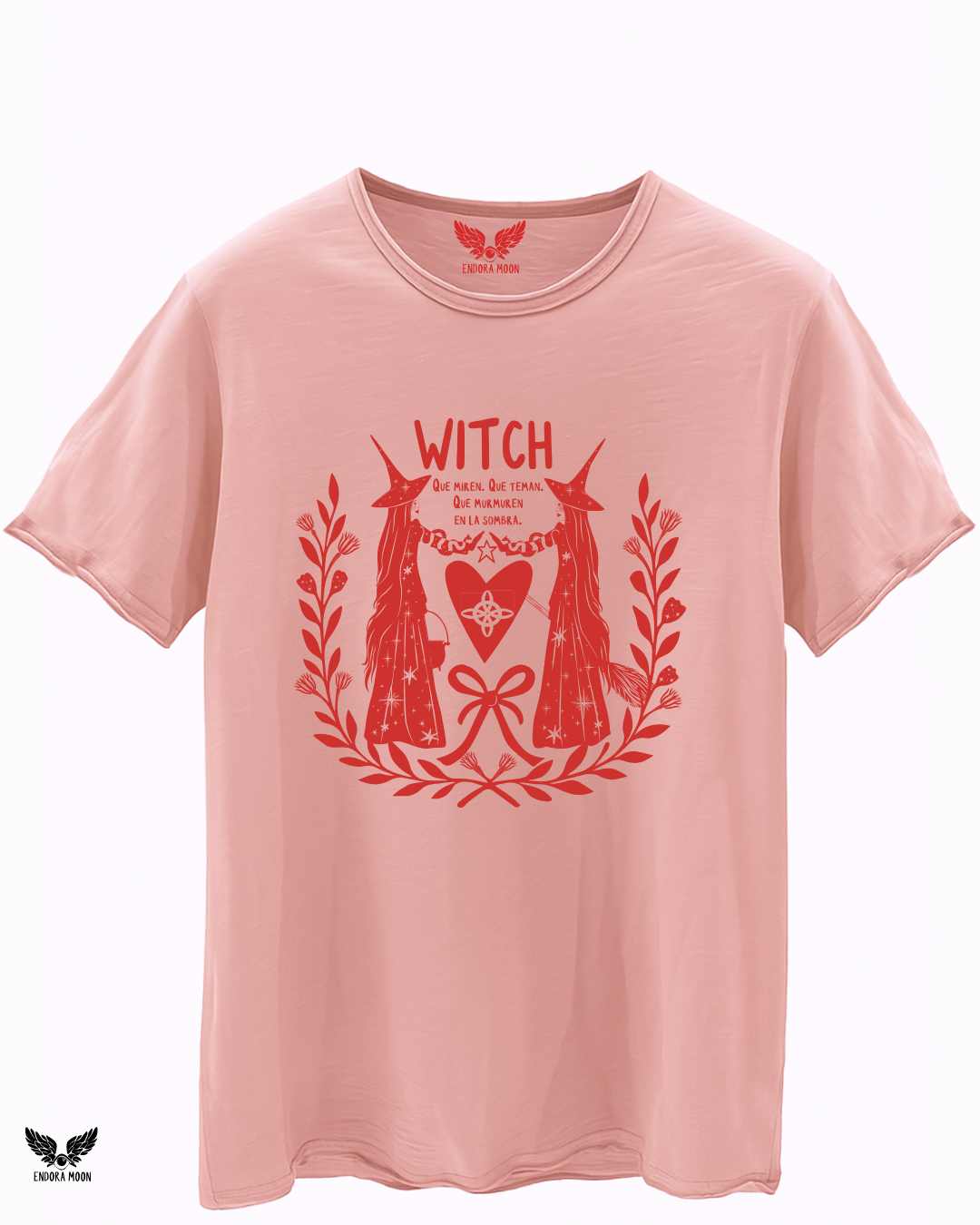 Camiseta witch Rosa y Rojo 