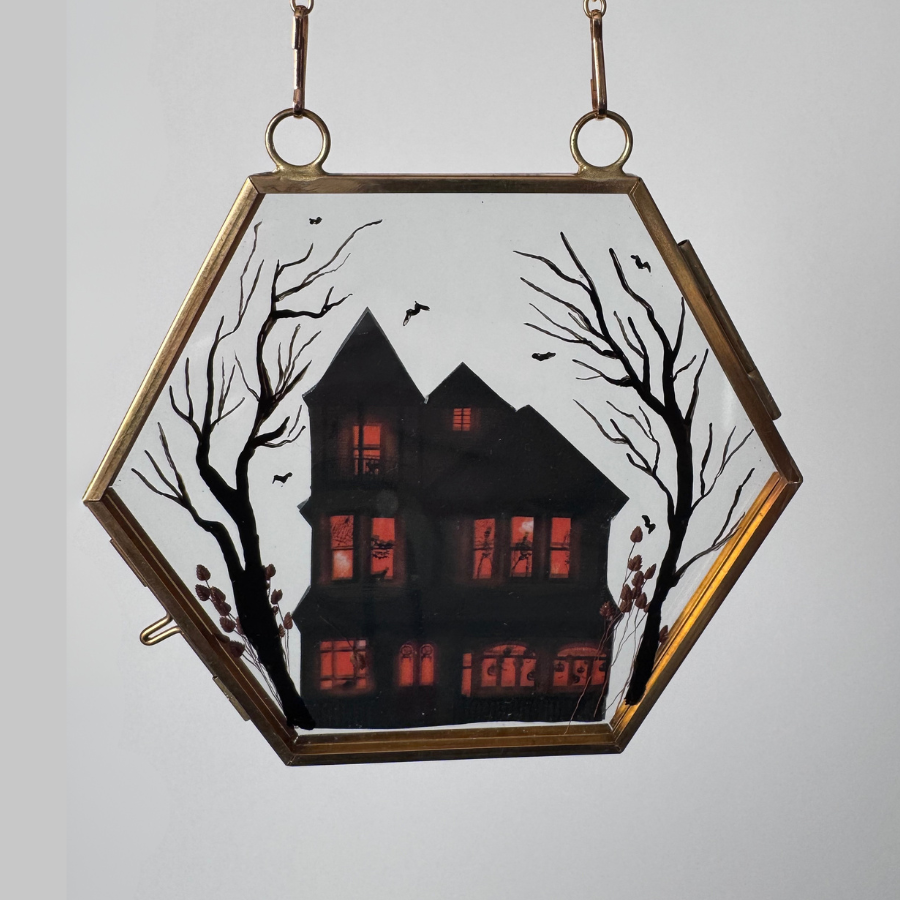 Ventana mágica casa de esqueletos