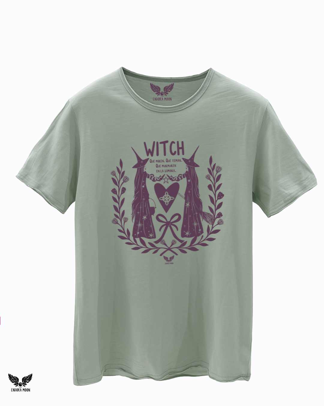 Camiseta witch verde y violeta