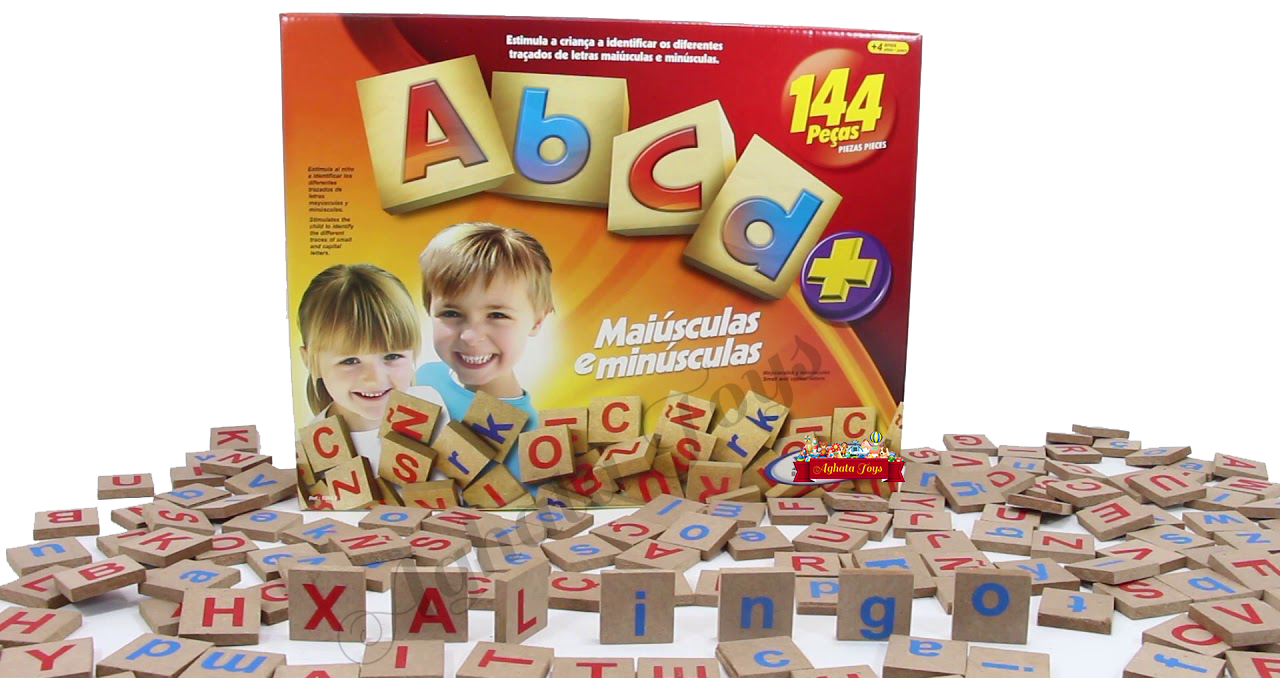 Alfabeto Móvel Em Madeira Abcd 144 Peças