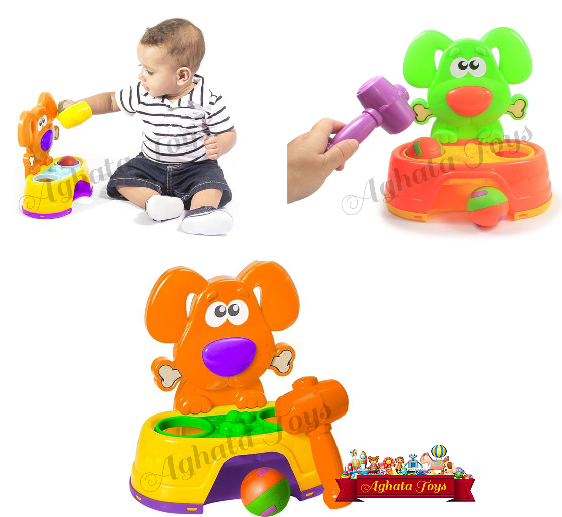 Bate Martelo Dog Bolinhas Educativo Encaixe