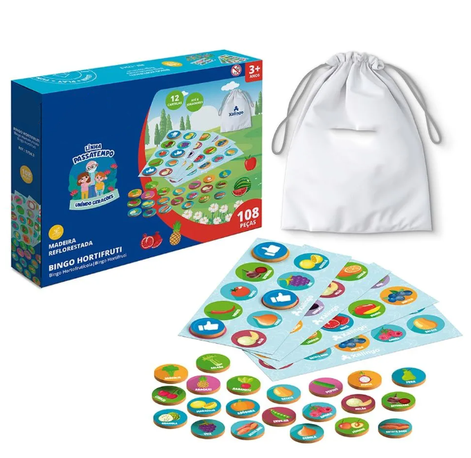 Bingo Hortifruti Passatempo Brinquedo Educativo Criativo