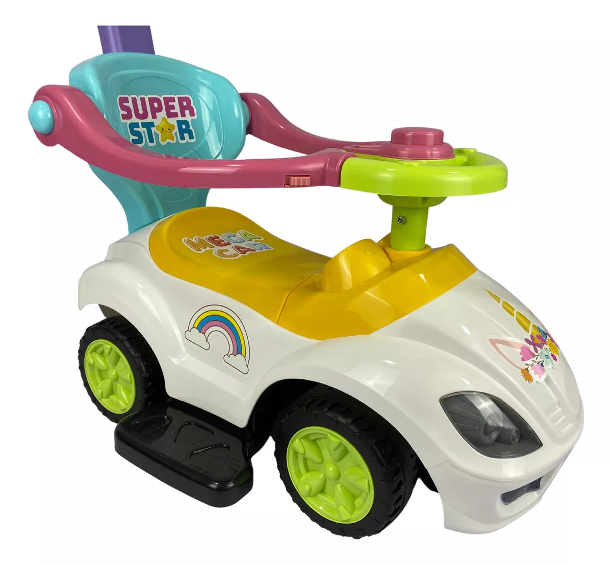 Carrinho De Bebê Triciclo Infantil Unicórnio Branco Proteção