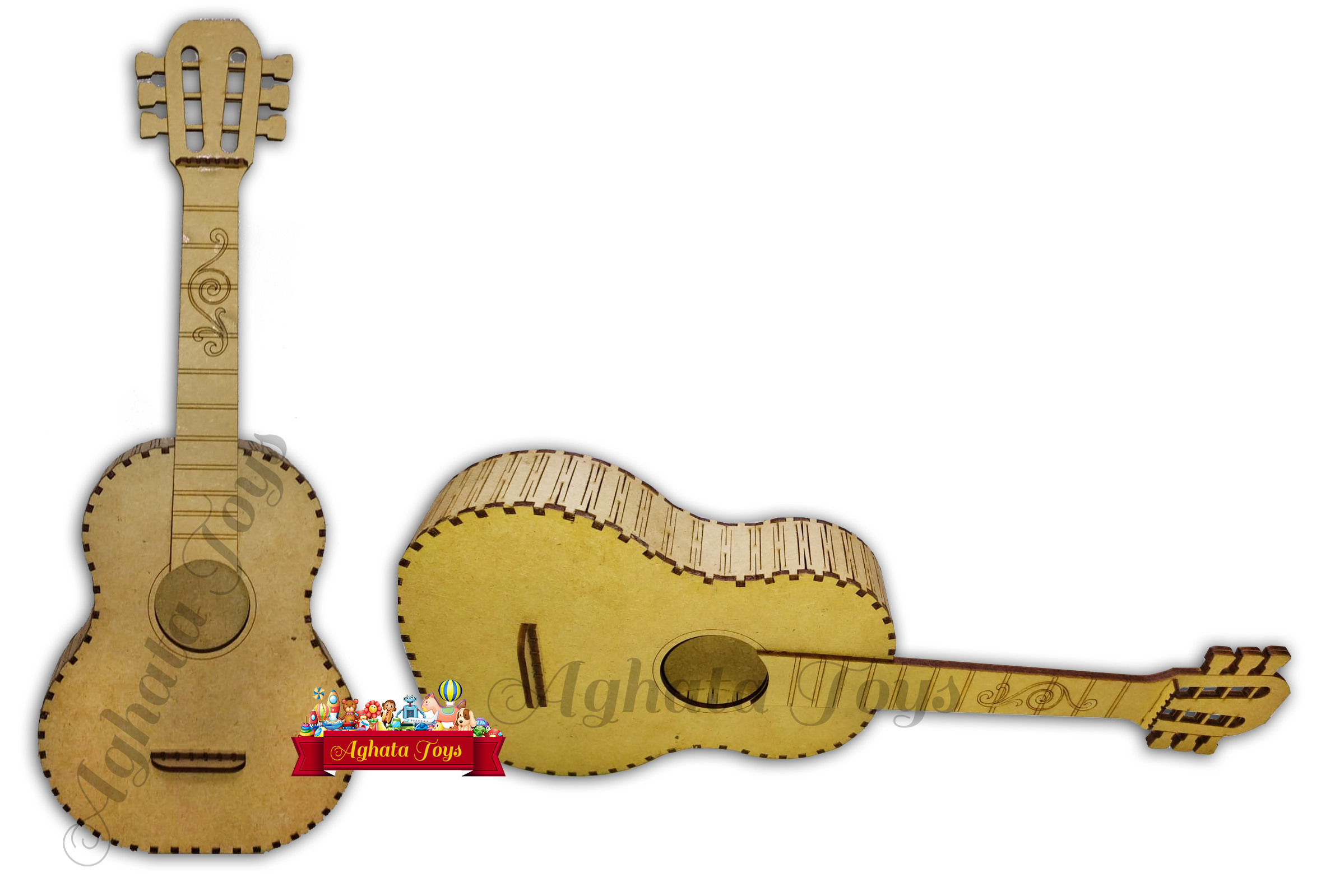 Decorativo Violão madeira Mdf