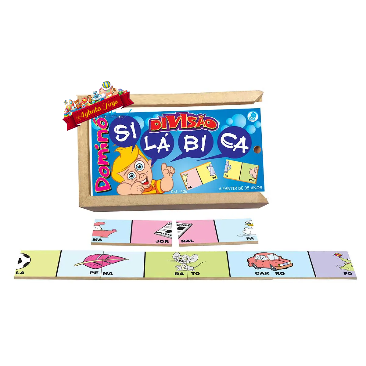 Dominó Divisão Silábica Educativo Montessori Madeira