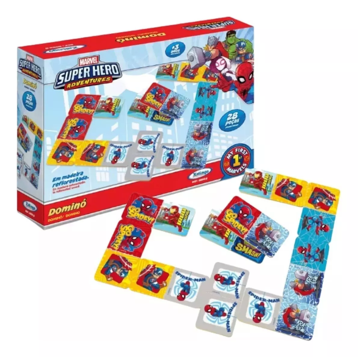 Dominó Super Heróis Adventures Marvel Jogo