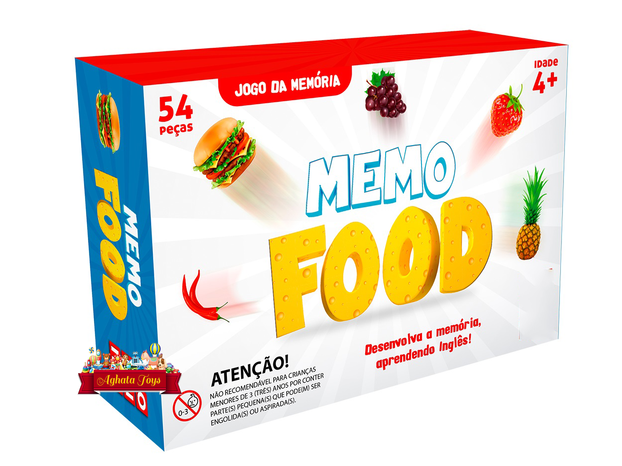 Jogo Da Memória Bilíngue Memo Food Em Madeira Educativo Inglês Português