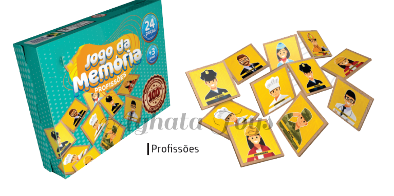 Jogo Da Memoria Profissões 24 peças Madeira