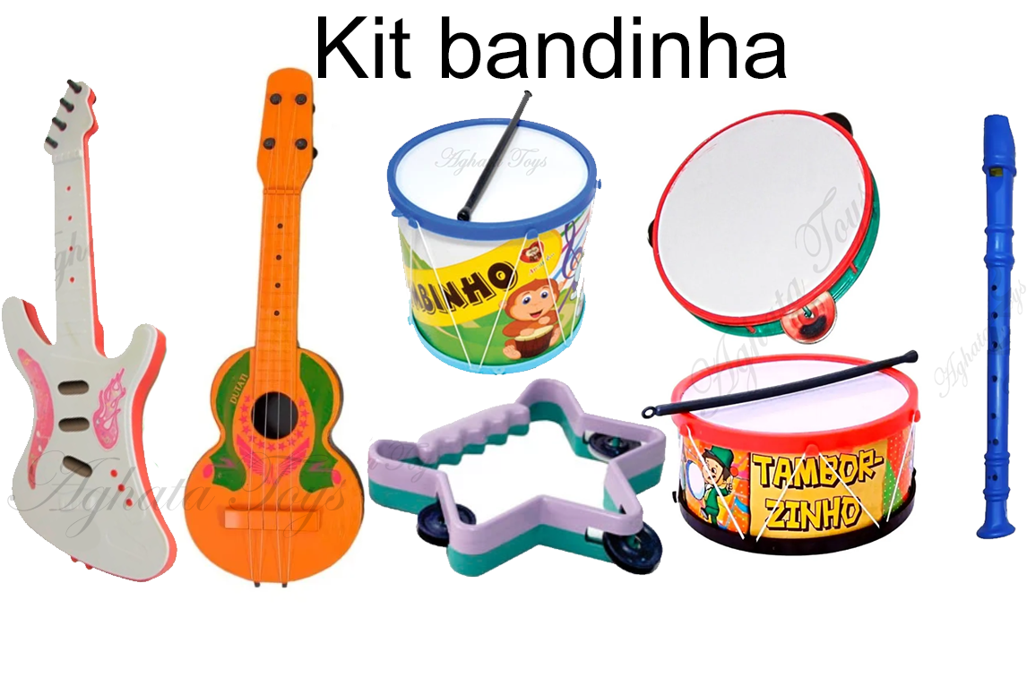 Kit Musical Educativo Tambor Infantil Brinquedo