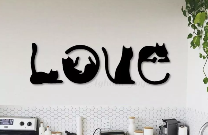 Placa decorativa LOVE Cat