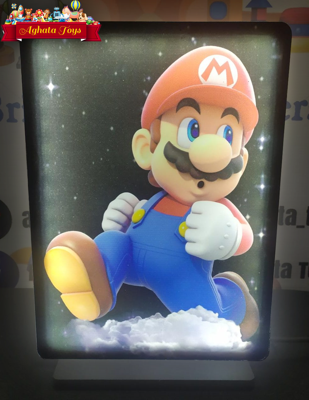 Luminária LED do Super Mario Abajur Quadro