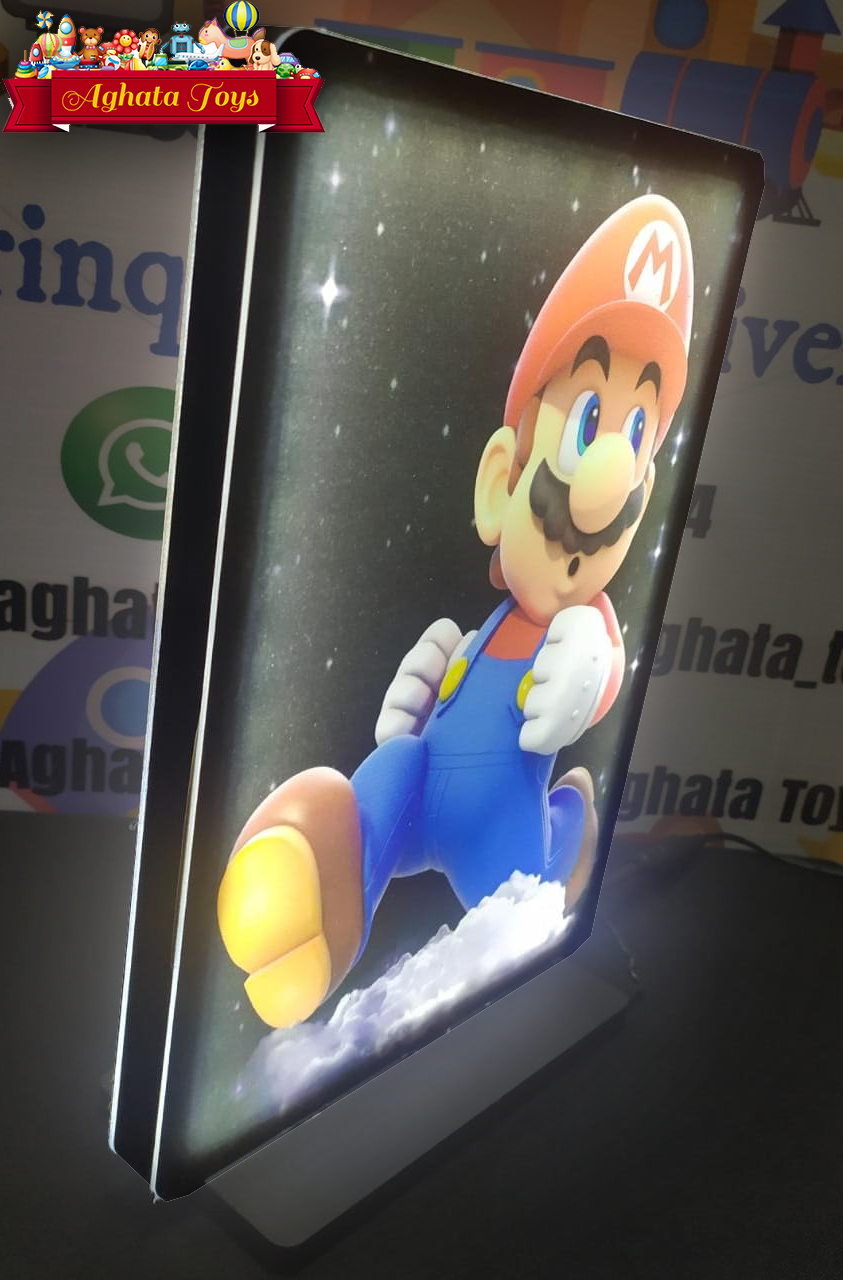 Luminária LED do Super Mario Abajur Quadro