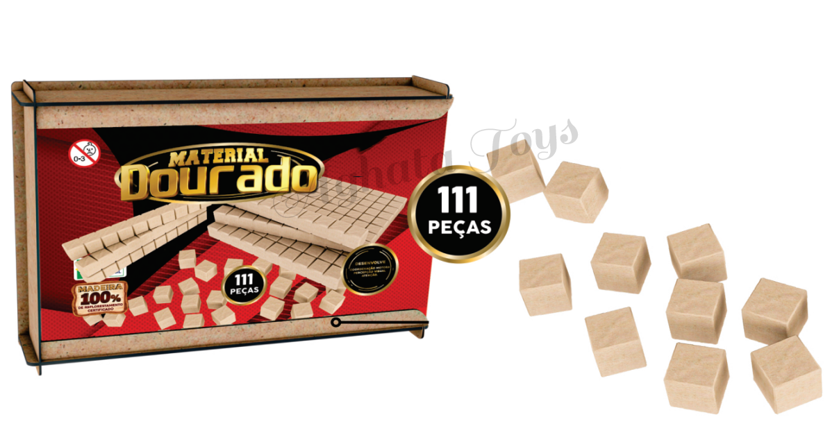 Material Dourado 111 Peças com estojo madeira