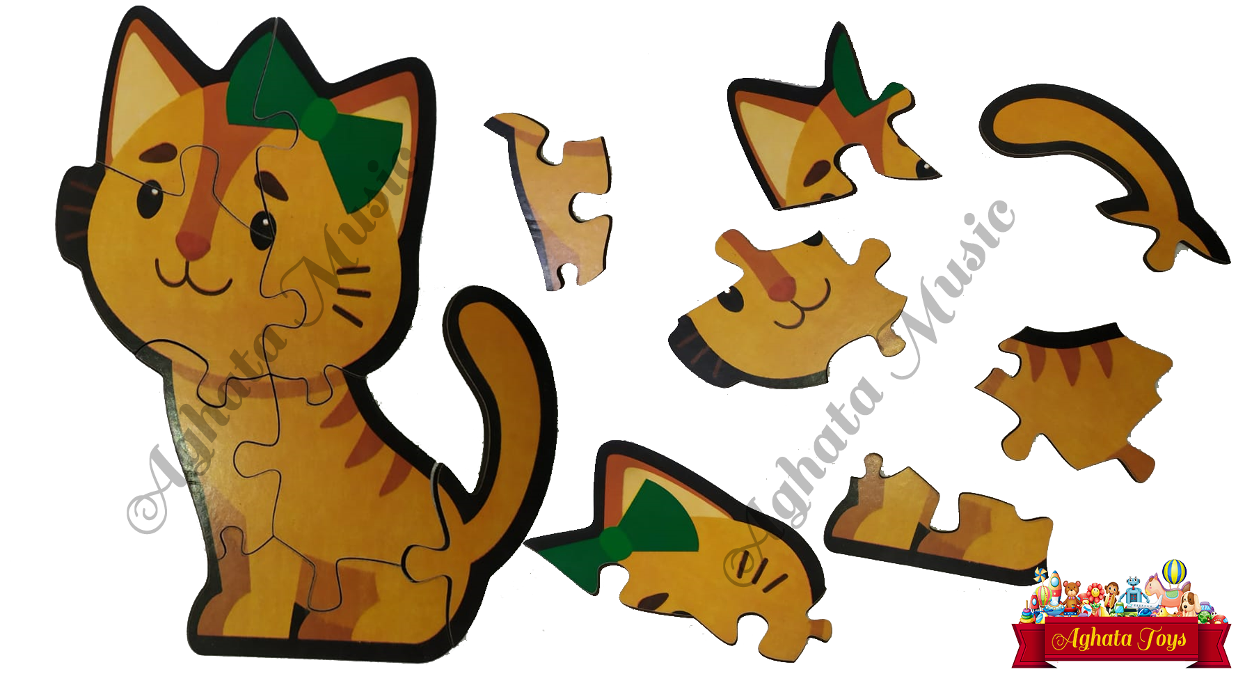 Quebra Cabeça gatinho peças grandes