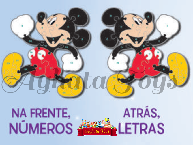 Quebra Cabeça 3d Alfanumérico Disney Mickey Madeira