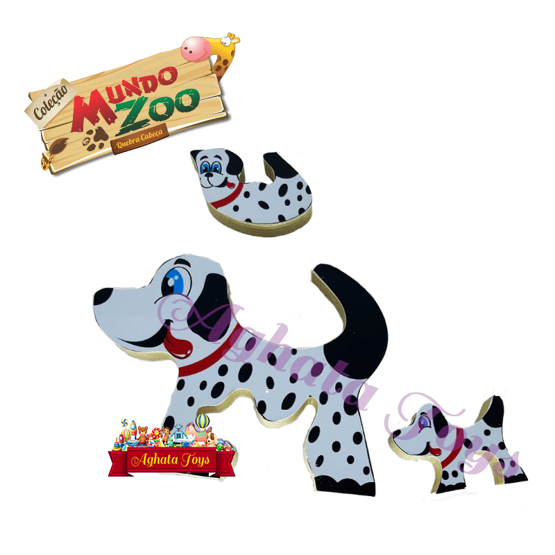 Quebra Cabeça Coleção Zoo Filhotes Mdf Cachorro Família