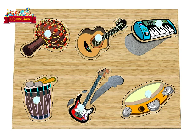 Quebra Cabeça Com Pinos Instrumentos Musicais Educativo