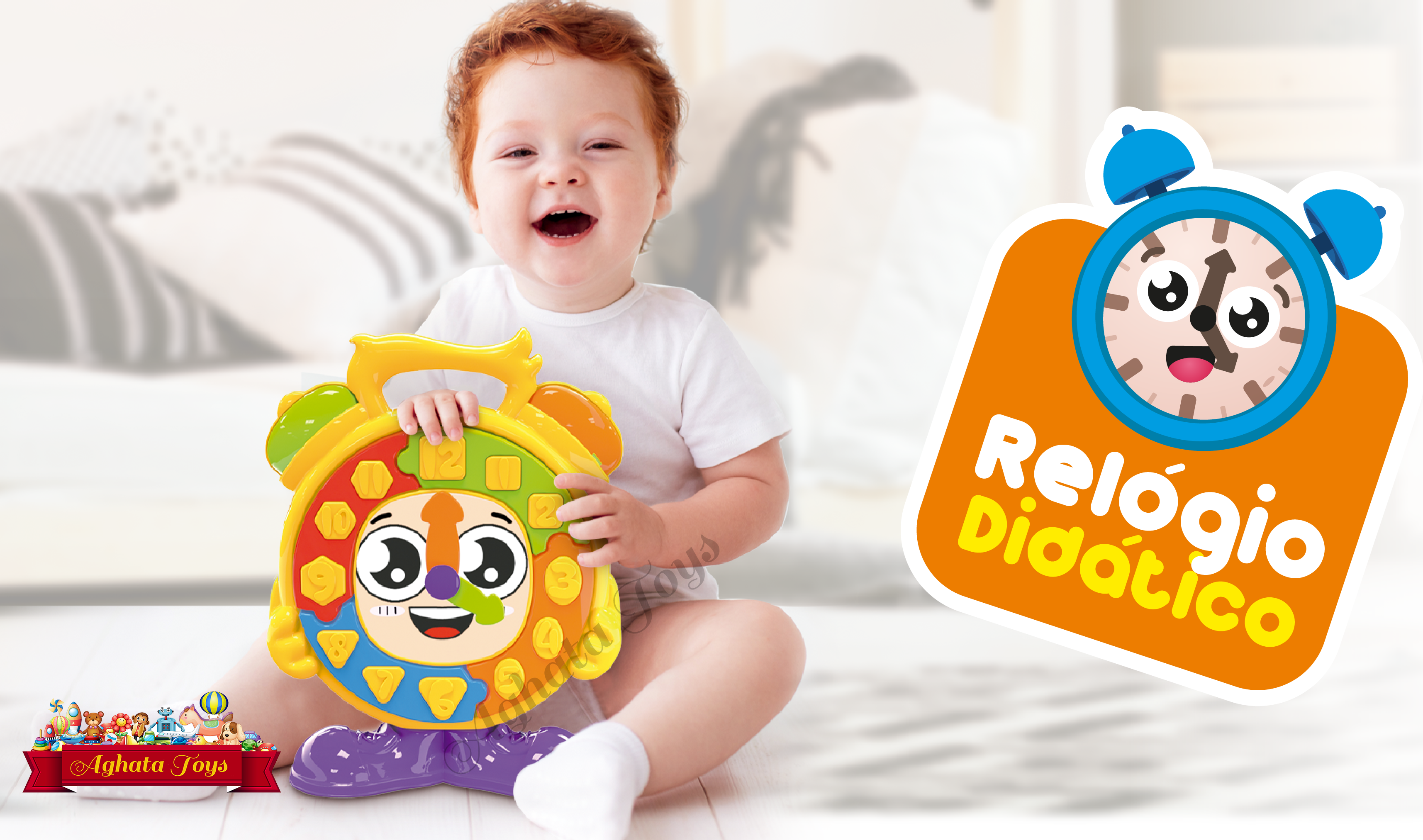 Relógio Didático Colorido Com Peças De Encaixar