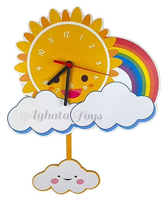 Relógio pendulo infantil sol
