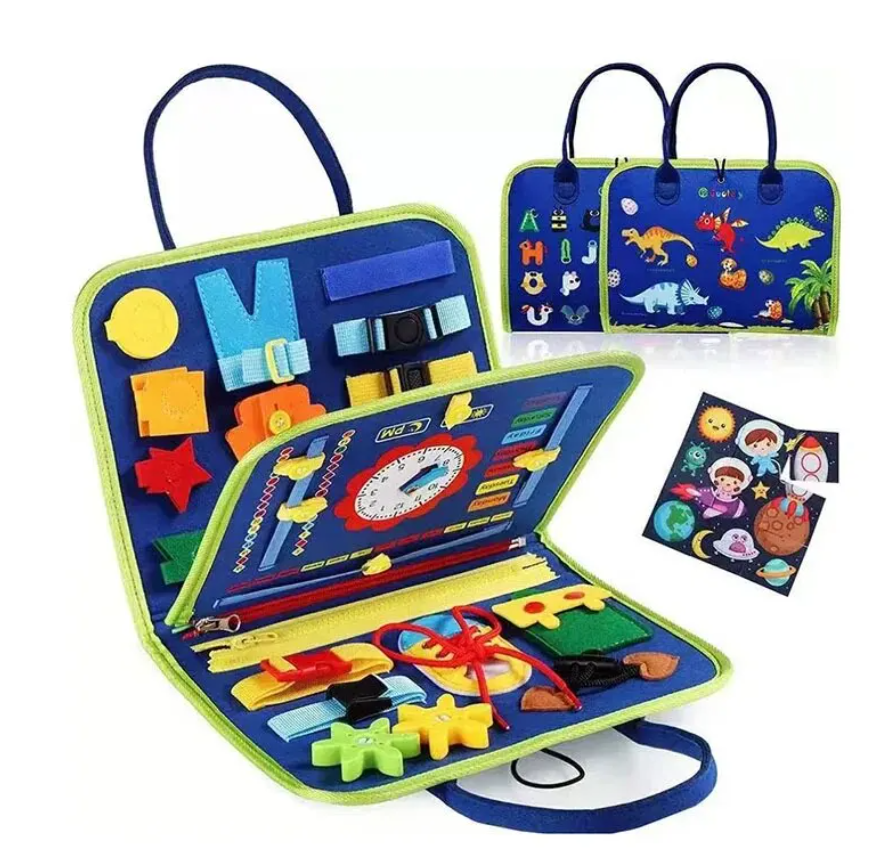 Painel Sensorial Livro Atividades Montessori Educativo Azul