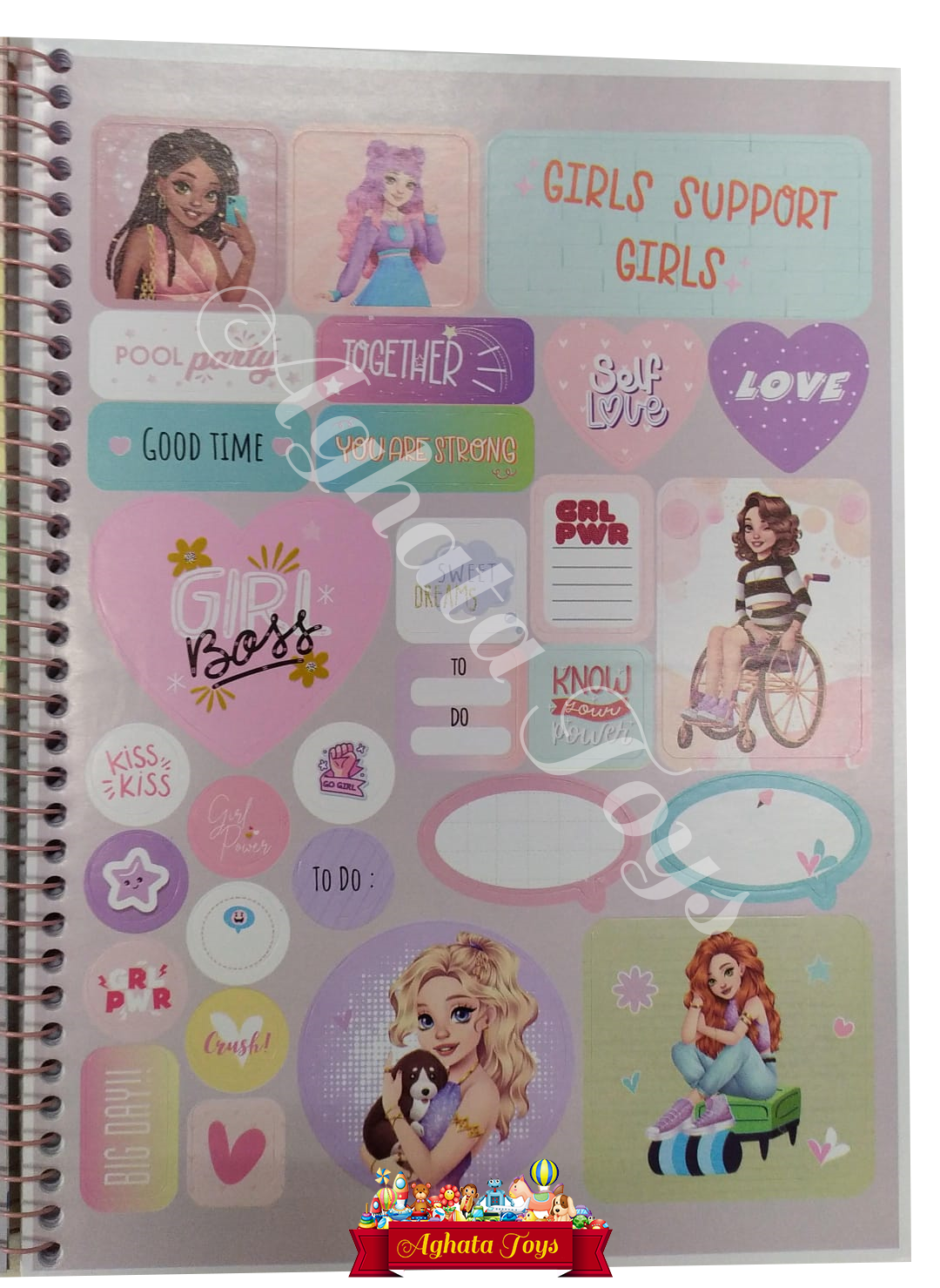 Caderno universitário Girl Power 80 Folhas Espiral