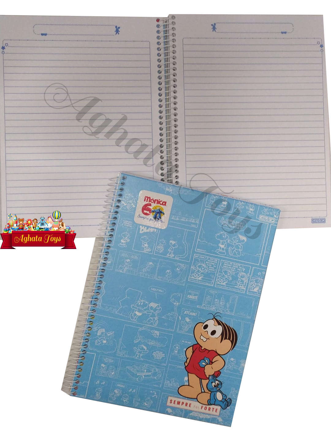 Caderno Colegial Turma da Monica 80 Folhas Espiral