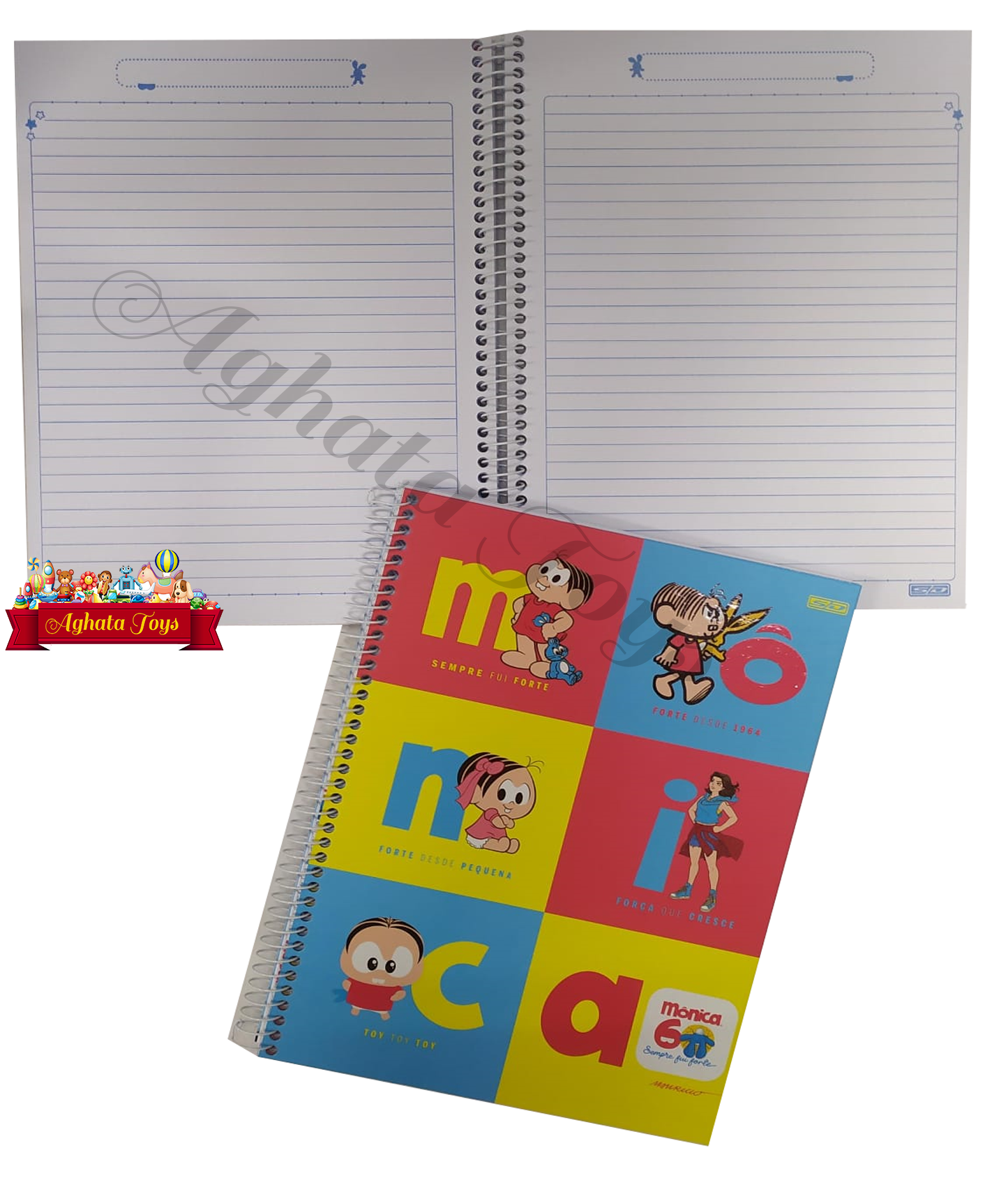 Caderno Colegial Turma da Monica 80 Folhas Espiral