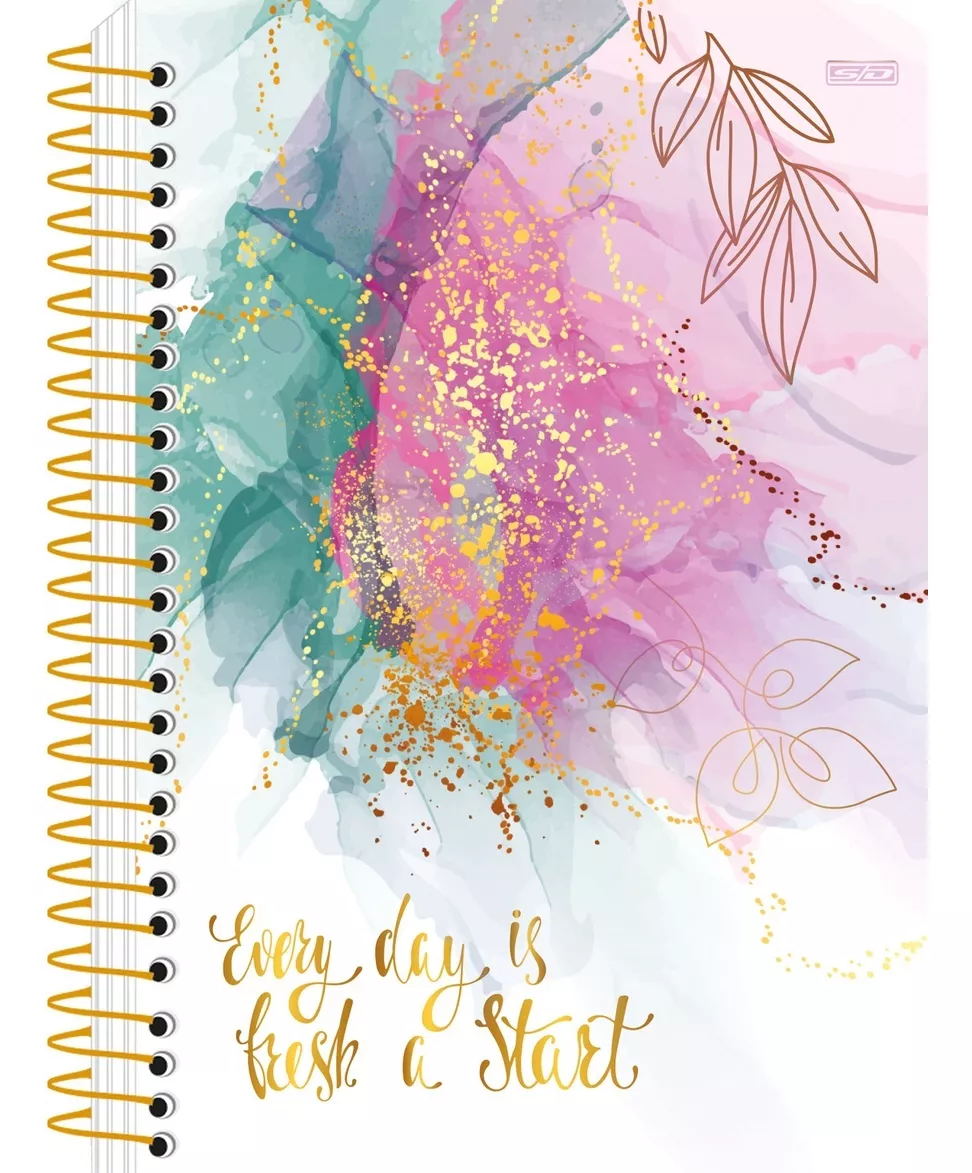 Caderno universitário Mármore 80 Folhas Espiral