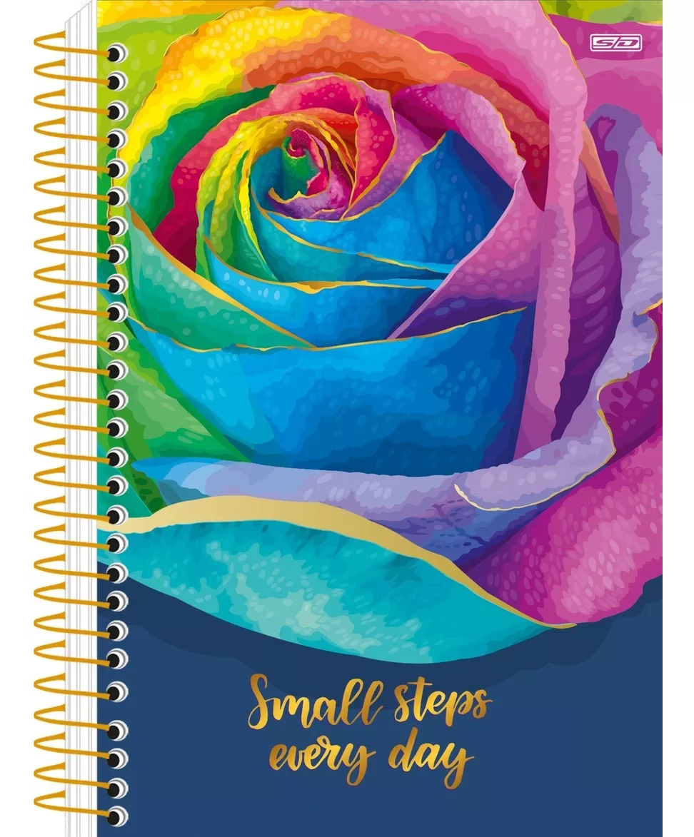 Caderno universitário Rosa 80 Folhas Espiral