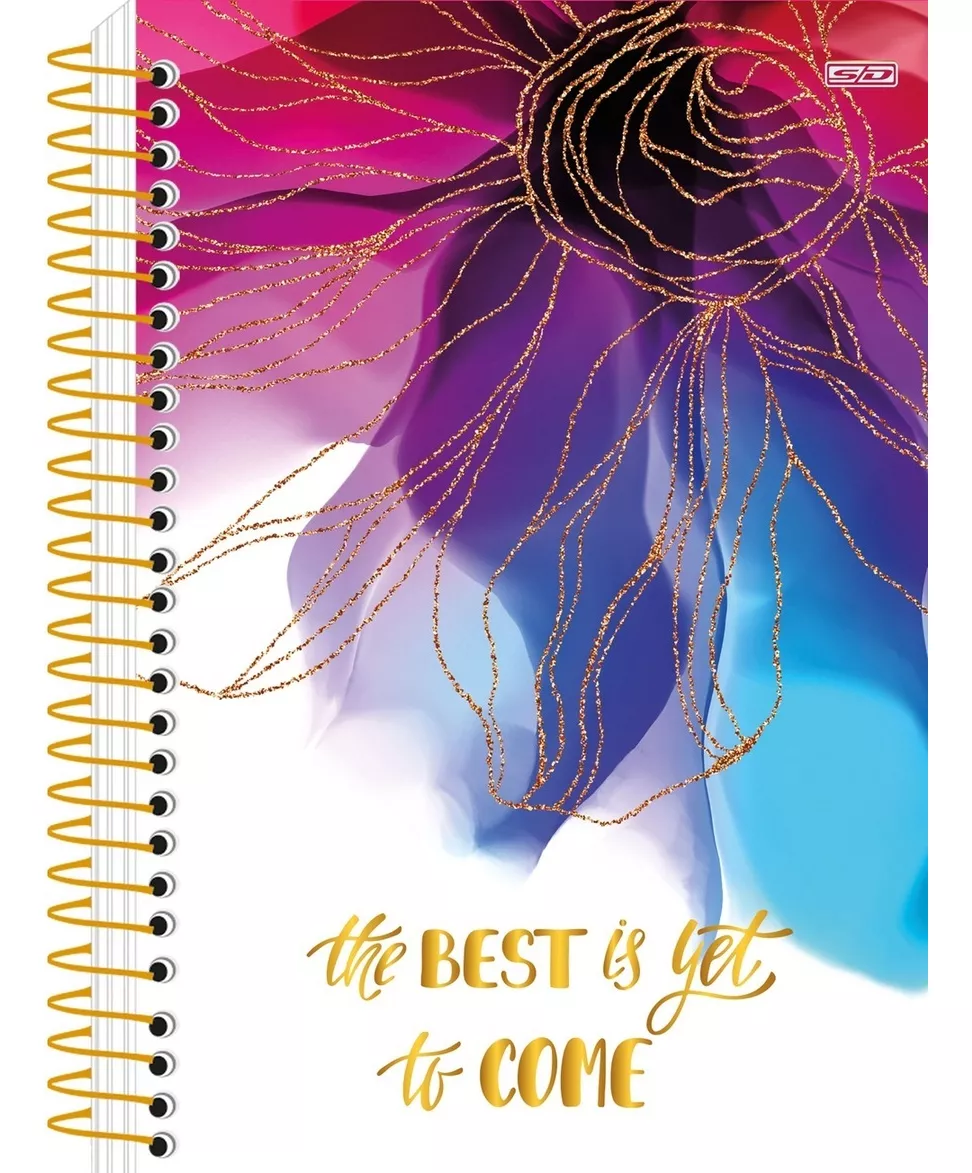 Caderno universitário Flower 80 Folhas Espiral