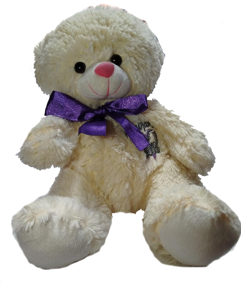 Urso De Pelúcia 22 Cm Amor Fofinho roxo