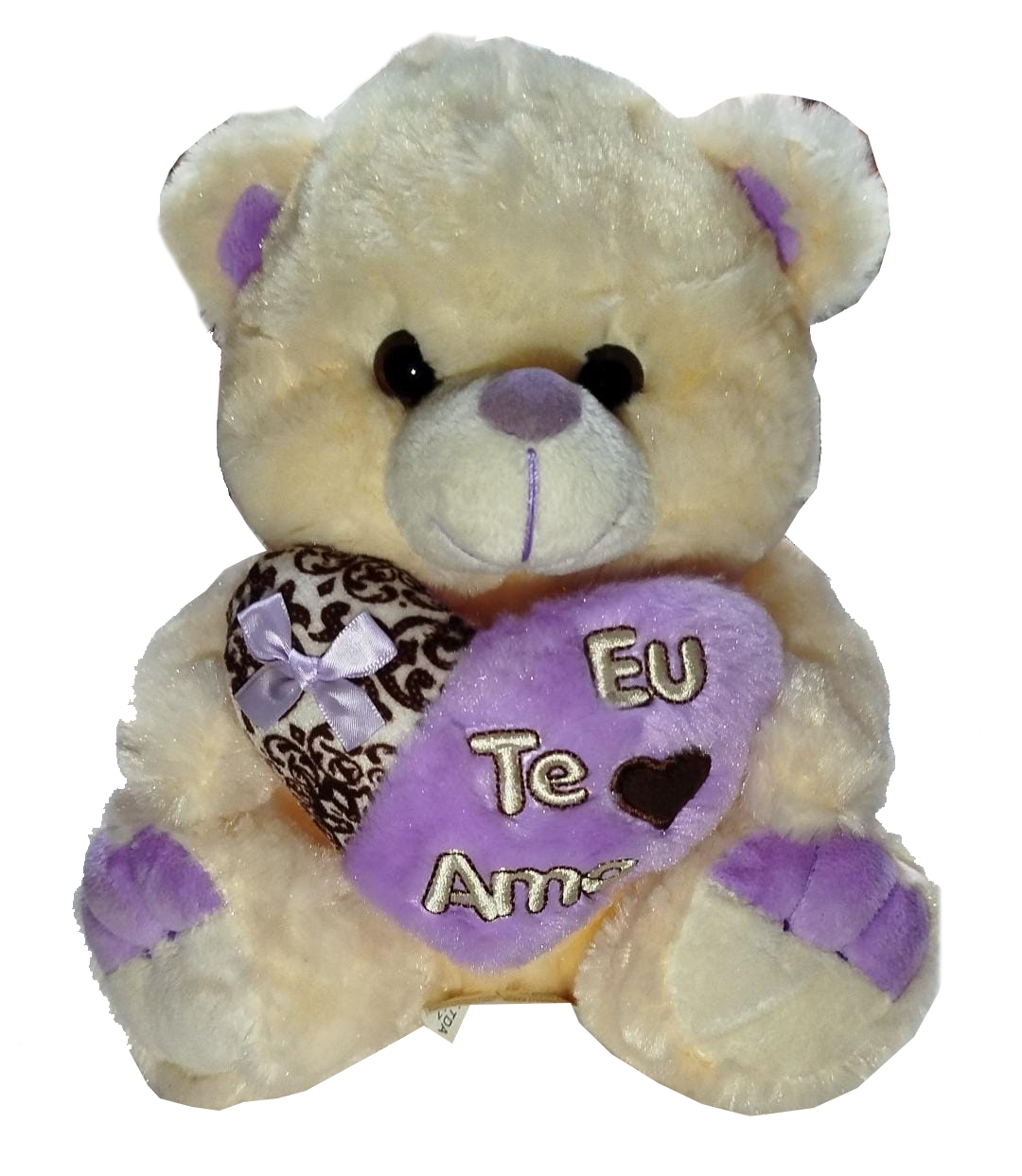 Urso De Pelúcia 22 Cm Amor Fofinho Roxo Eu Te Amo