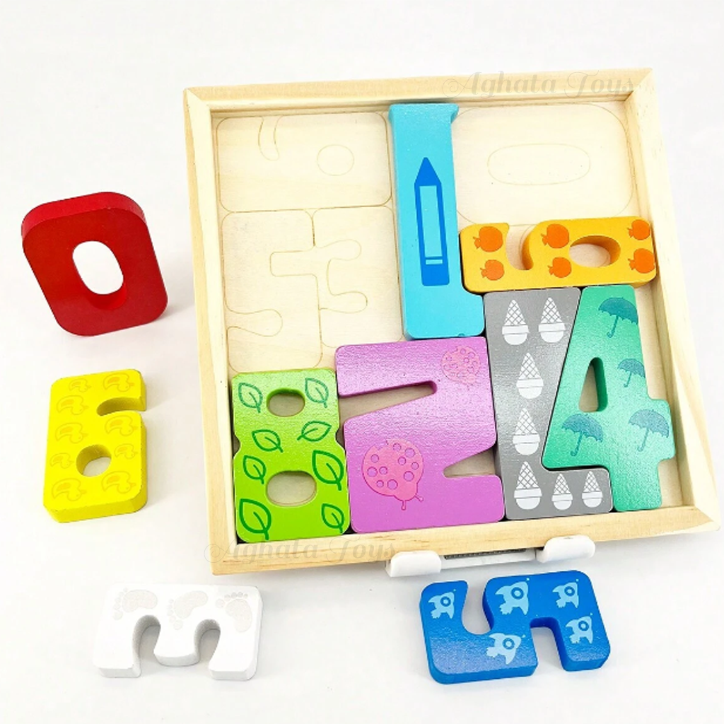 Brinquedo Educacional Quebra-cabeça Madeira Números