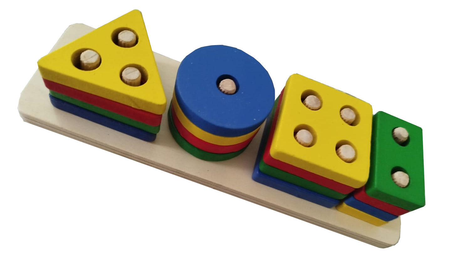 Prancha De Seleção Em Madeira Educativo Geométrico Colorida