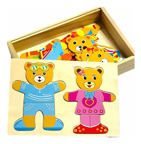 Troca Roupa Brinquedo Quebra-cabeça Mdf Montessori