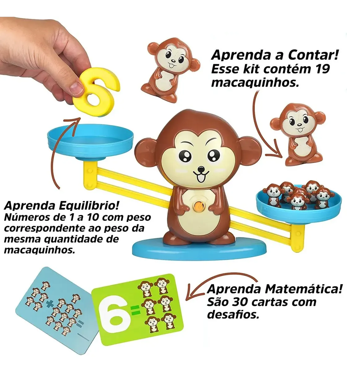 Balança Macaco Matematica Equilibrio Brinquedo