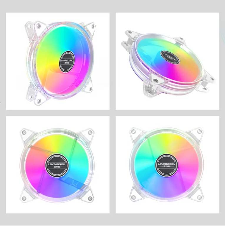 Lovingcool Computer Gaming PC Case Cooling Fan Air CPU Cooler 120mm 6pin RGB Fans for PC Cabinet