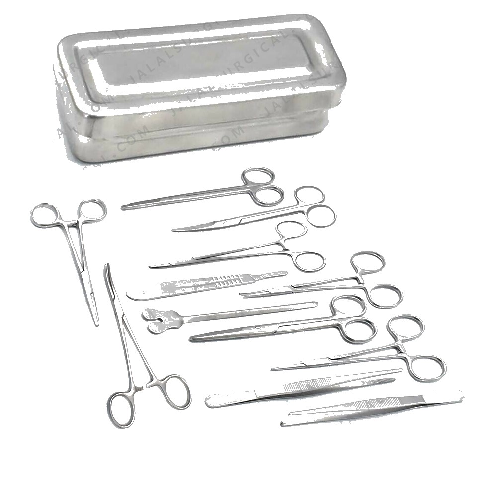 KIT INSTRUMENTS DE CHIRURGIE DE BASE 13 ELEMENTS 