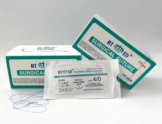 FIL DE SUTURE EN  POLYESTER  AVEC AIGUILLE