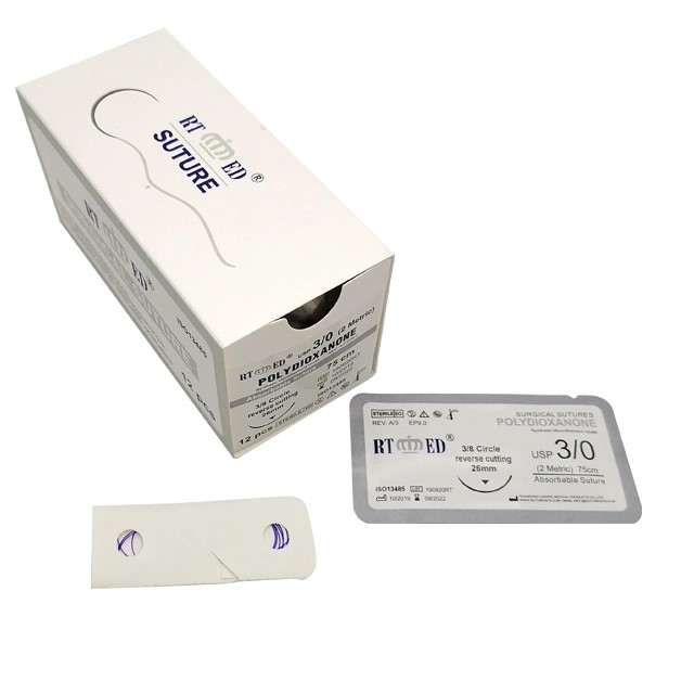FIL DE SUTURE RESORBABLE MONOFILAMENT  PDO AVEC AIGUILLE