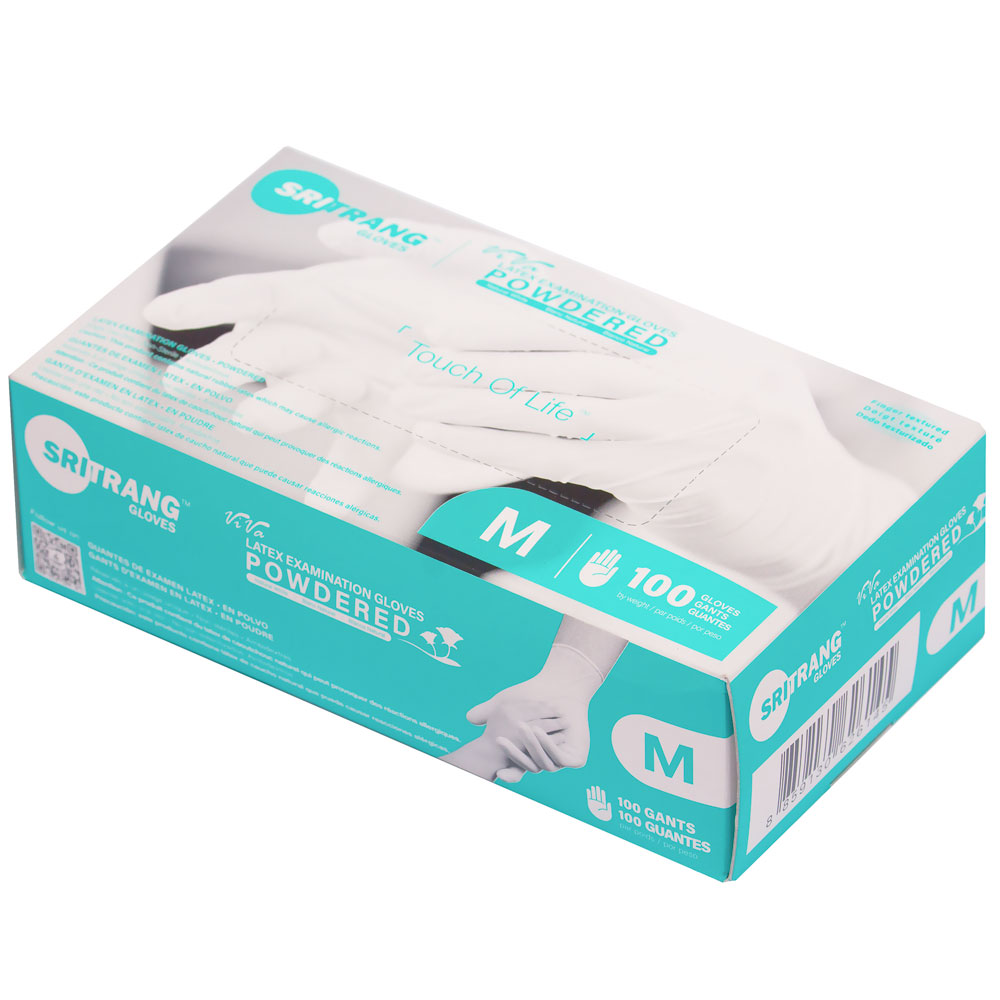 GANTS D EXAMEN EN LATEX POUDRE