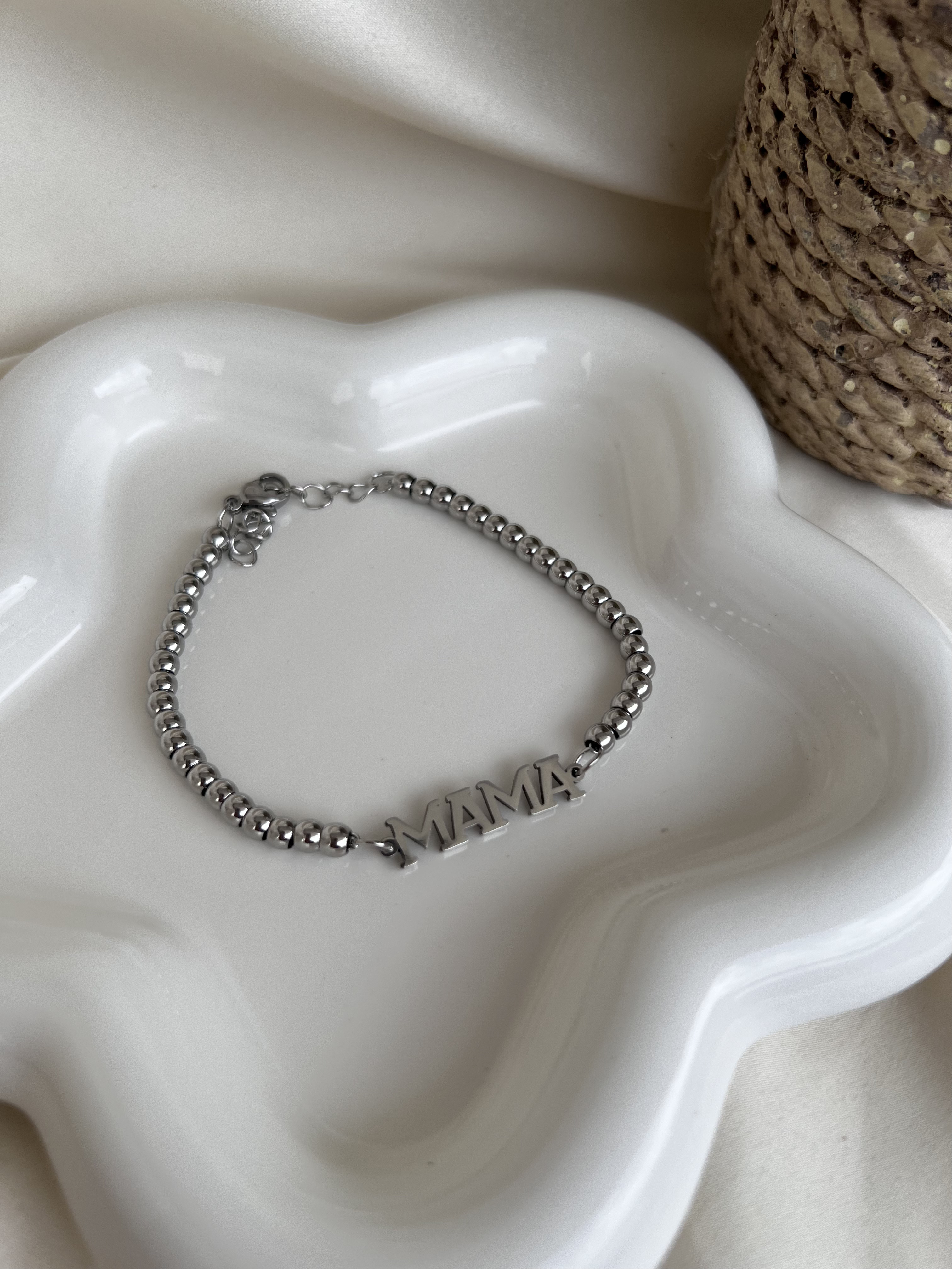 Pulsera Mamá Plateada