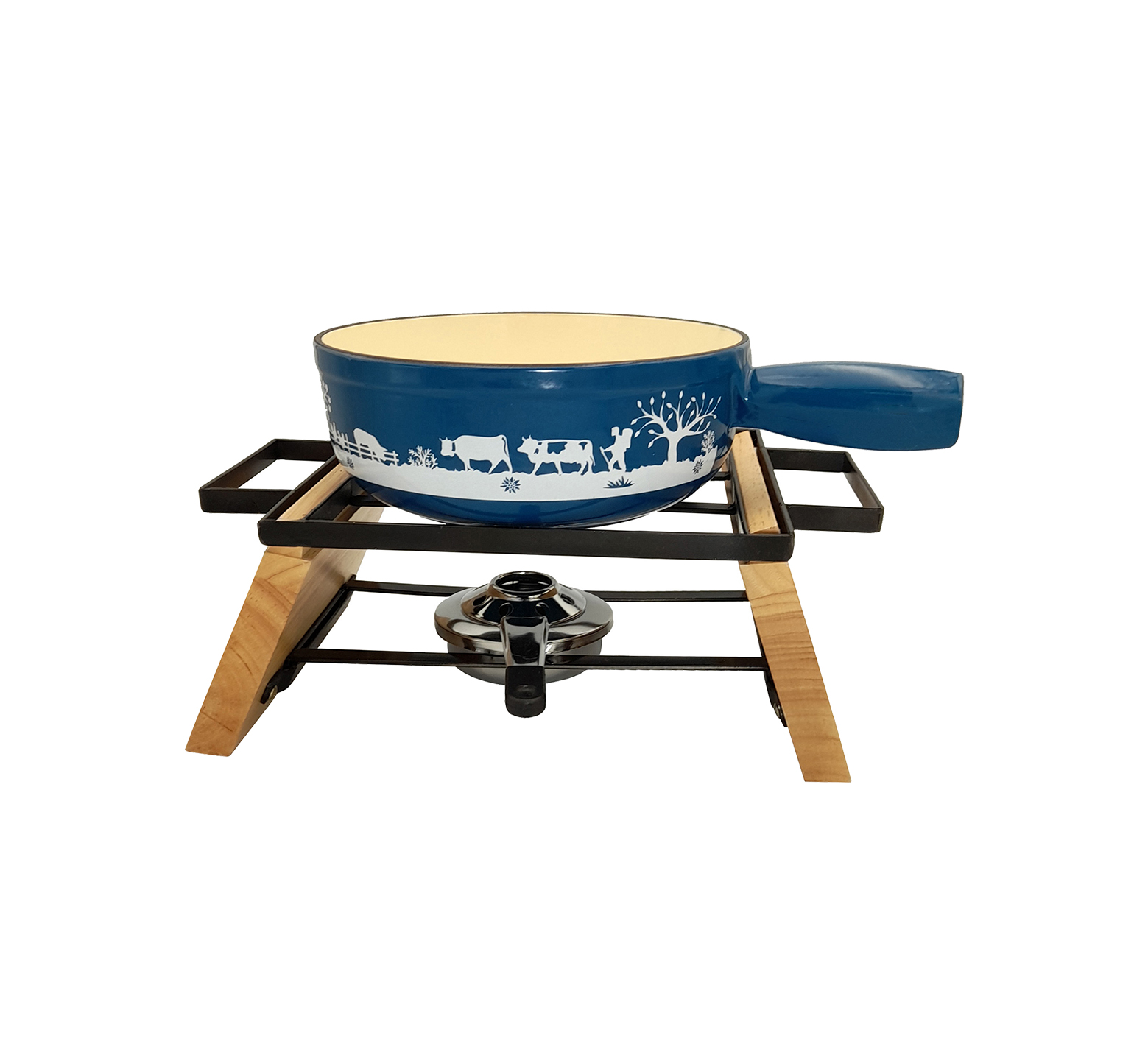 9 PCS CAST IRON FONDUE SET