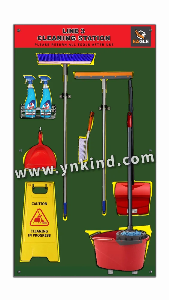 Wall Mounted Cleaning Tool Shadow Board