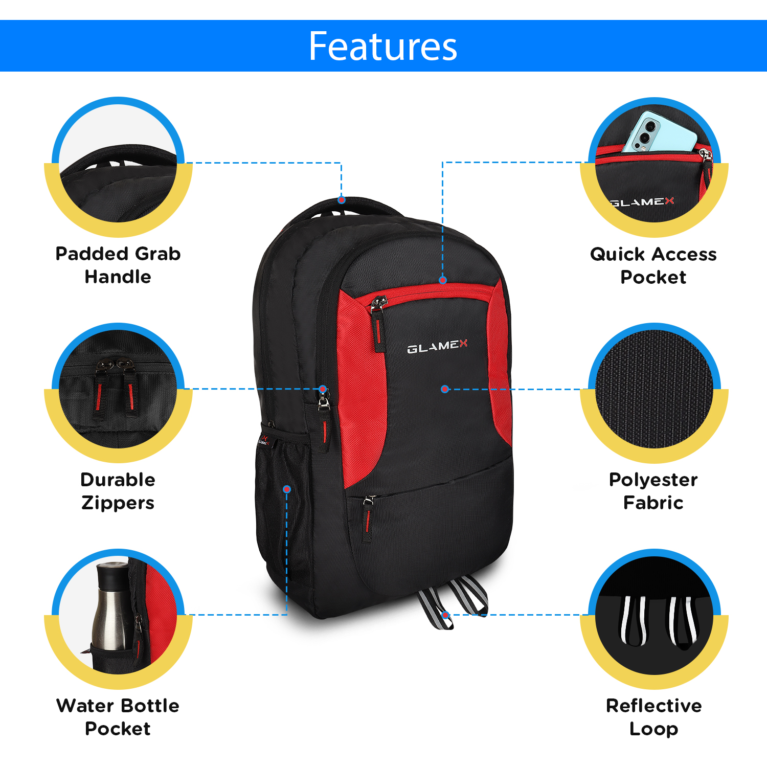 Glamex Cargo Backpack – Durable, Lightweight, and Spacious Bag for Office and Daily Use