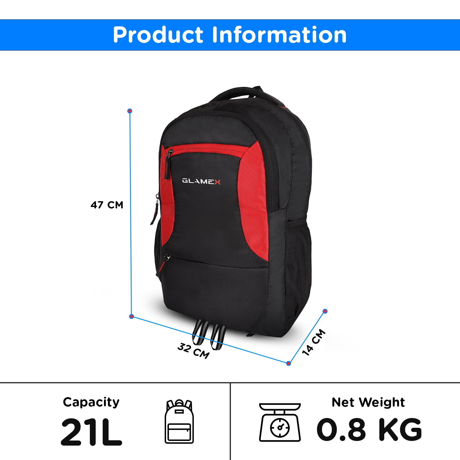 Glamex Cargo Backpack – Durable, Lightweight, and Spacious Bag for Office and Daily Use